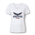American Pride V-Neck Tee — Eagle Graphic with 'Preamble to the Constitution' Back